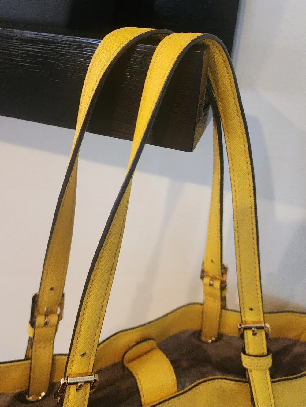Michael Kors Yellow Leather Tote with MK Charm
